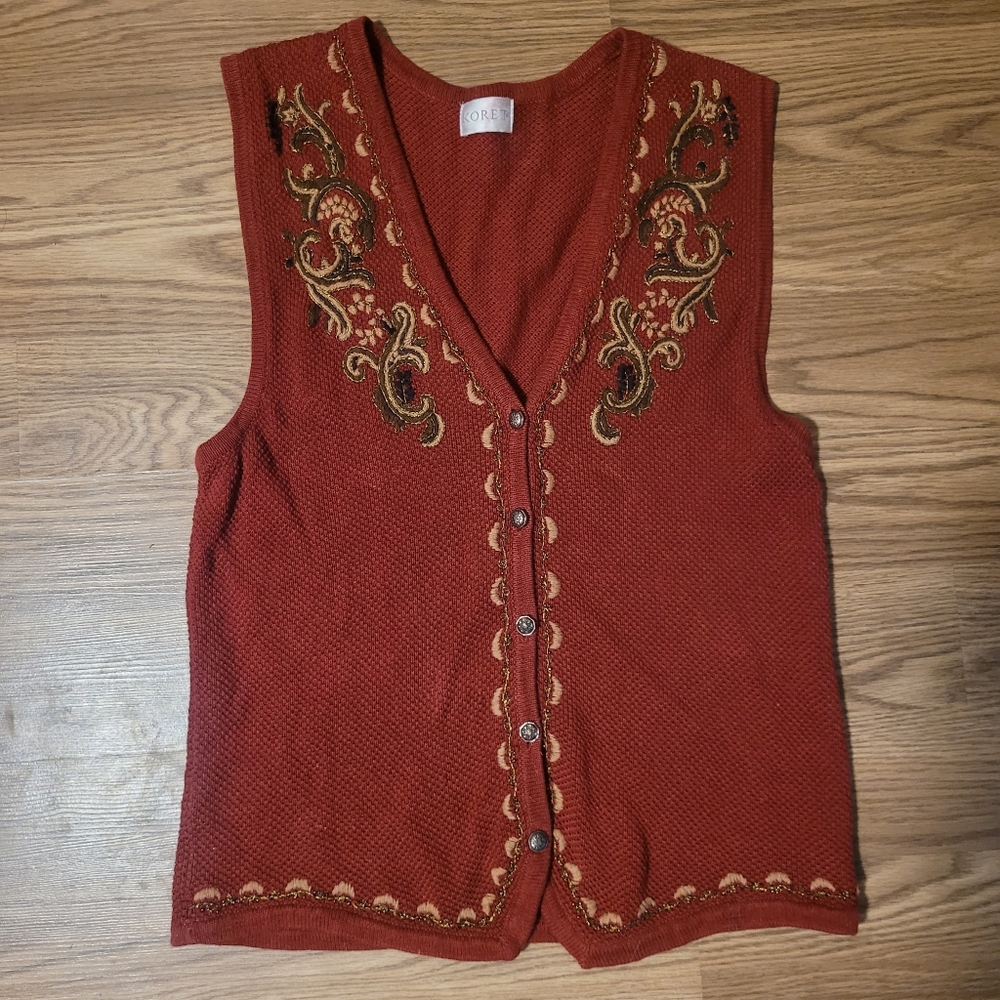 Embroidered Red Vest From Koret
